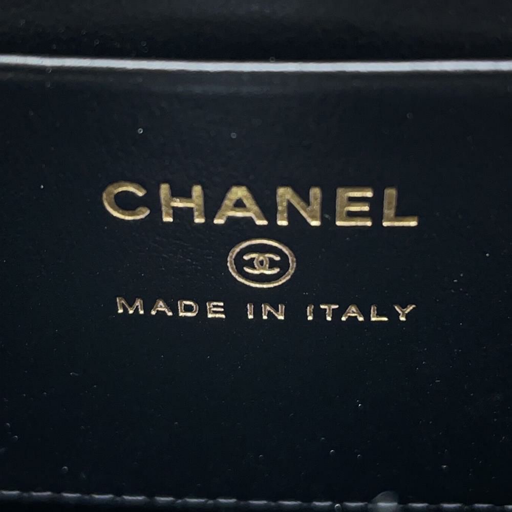 シャネル コインケース ココマーク マトラッセ ジップ コインパース ラインストーン キャビアスキン AP4560 CHANEL 財布 黒