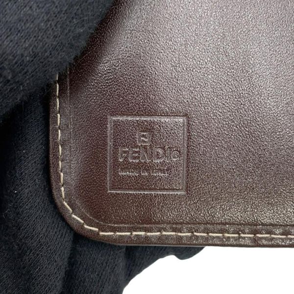 フェンディ 二つ折り財布 ズッカ柄 総柄 コンパクト ジップウォレット レザー FENDI