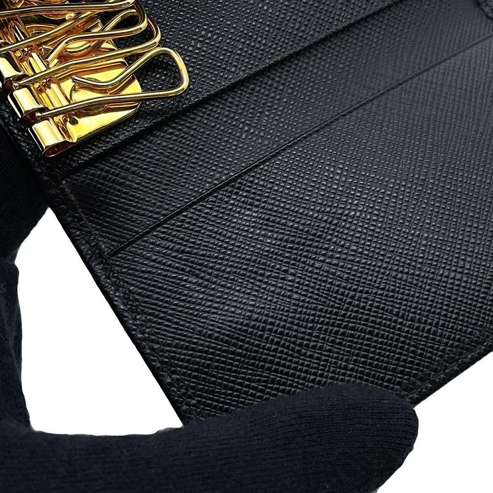 プラダ 6連キーケース サフィアーノ Saffianol 1PG222 PRADA キーケース 黒