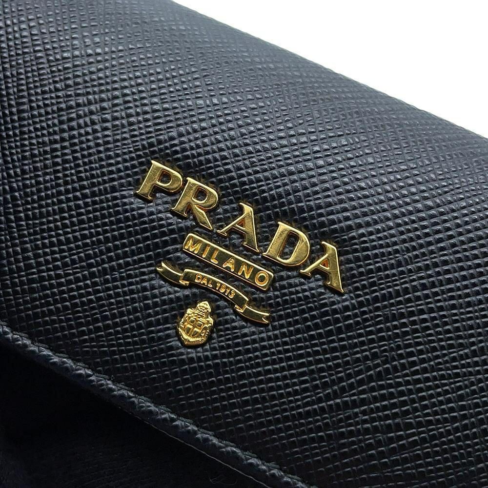 プラダ 6連キーケース サフィアーノ Saffianol 1PG222 PRADA キーケース 黒