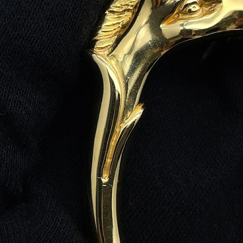 エルメス バングル シュバルホース ダブルヘッド 馬モチーフ メタル HERMES アクセサリー ブレスレット