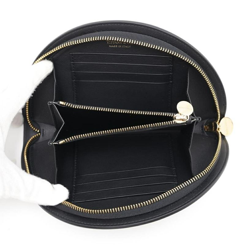 ティファニー 長財布 ハーフムーン ウォレット レザー Tiffany&Co. ラウンドファスナー 黒