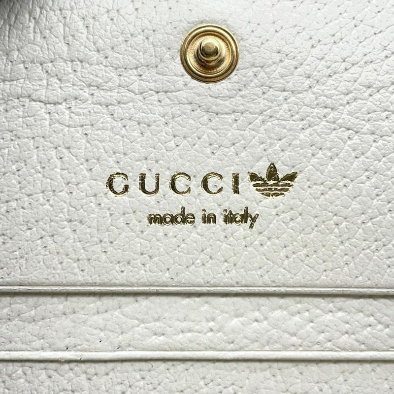 グッチ ショルダーウォレット アディダスコラボ ホースビット レザー 702248 GUCCI adidas 財布 白 黒