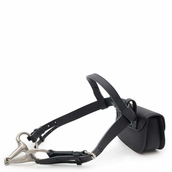 グッチ ボディバッグ バンブー 1947 ミニ ベルトバッグ レザー 681137 GUCCI ウエストバッグ ハンドバッグ 黒