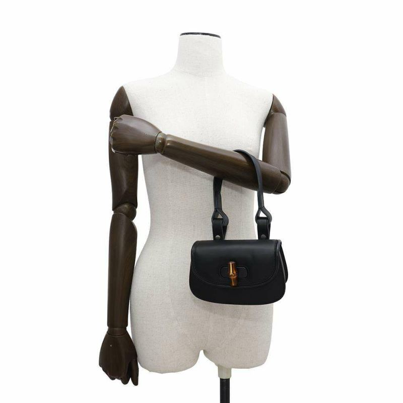 グッチ ボディバッグ バンブー 1947 ミニ ベルトバッグ レザー 681137 GUCCI ウエストバッグ ハンドバッグ 黒