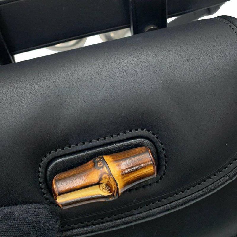 グッチ ボディバッグ バンブー 1947 ミニ ベルトバッグ レザー 681137 GUCCI ウエストバッグ ハンドバッグ 黒