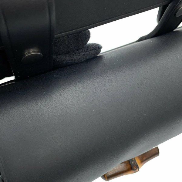 グッチ ボディバッグ バンブー 1947 ミニ ベルトバッグ レザー 681137 GUCCI ウエストバッグ ハンドバッグ 黒