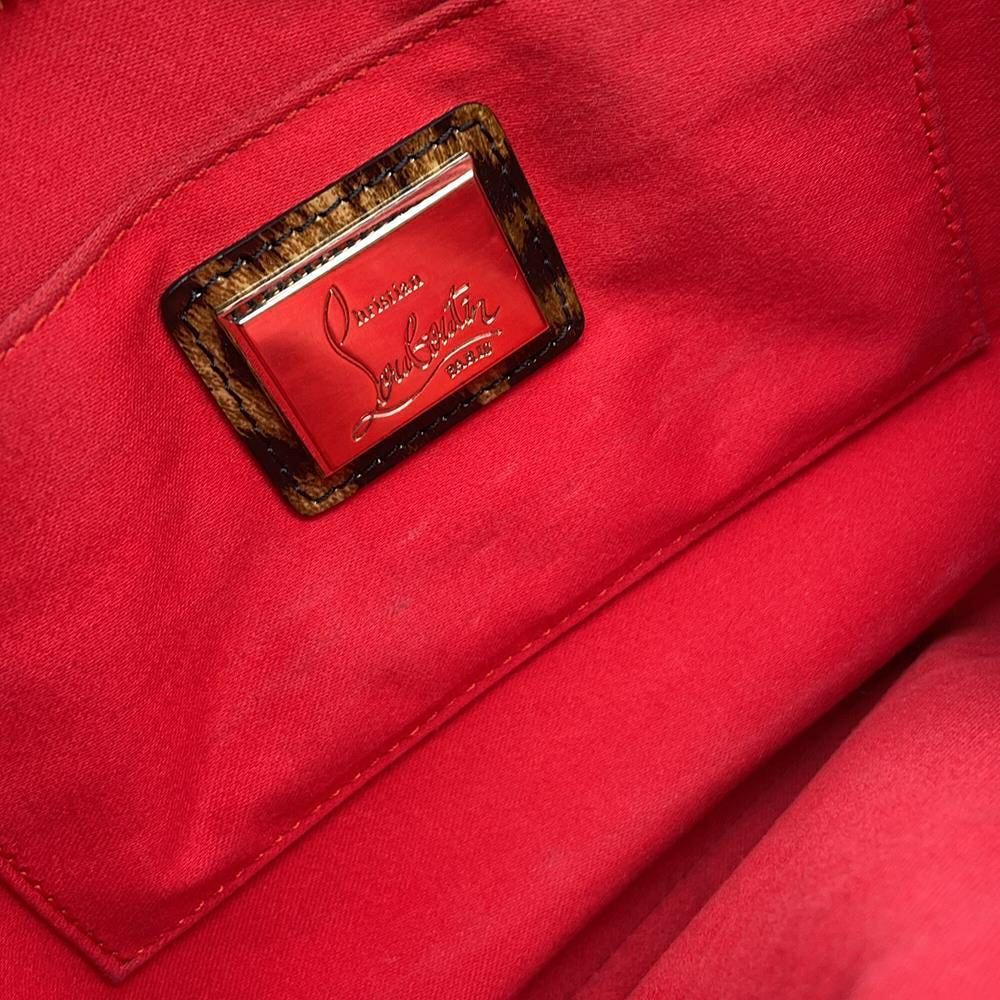 クリスチャン・ルブタン クラッチバッグ ルビポッシュ レオパード スパイクスタッズ 1165014  2wayチェーンショルダーバッグ