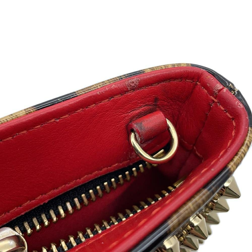 クリスチャン・ルブタン クラッチバッグ ルビポッシュ レオパード スパイクスタッズ 1165014  2wayチェーンショルダーバッグ