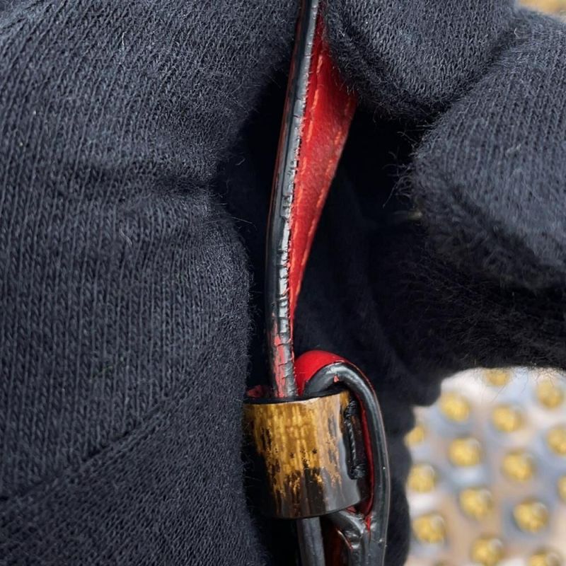 クリスチャン・ルブタン クラッチバッグ ルビポッシュ レオパード スパイクスタッズ 1165014  2wayチェーンショルダーバッグ