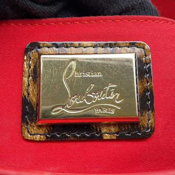 クリスチャン・ルブタン クラッチバッグ ルビポッシュ レオパード スパイクスタッズ 1165014  2wayチェーンショルダーバッグ