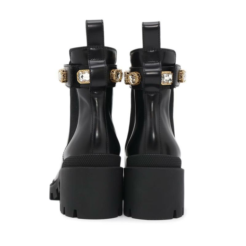 グッチ ブーツ GGマーモント サイドゴア ブーツ レザー レディースサイズ36 1/2 550036 GUCCI 靴 黒