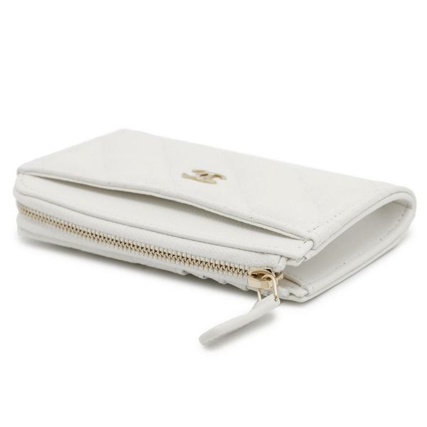 シャネル コインケース マトラッセ ココマーク キャビアスキン AP3179 CHANEL フラグメント カードケース 白