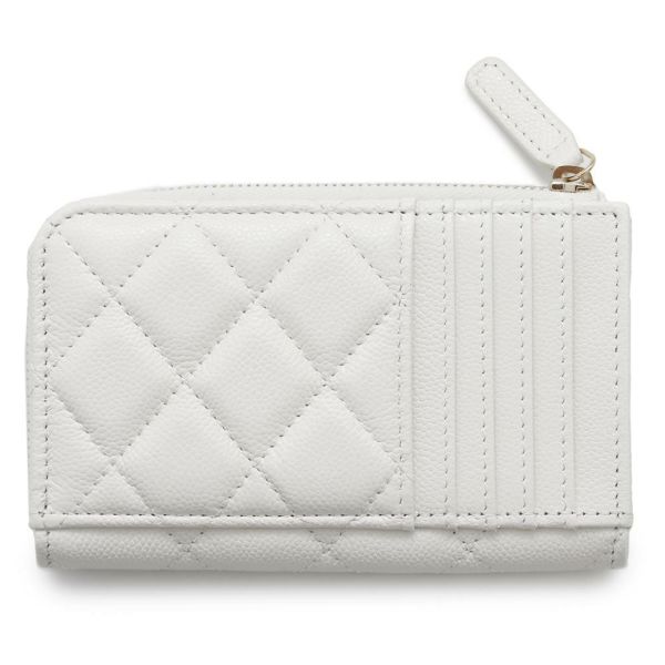 シャネル コインケース マトラッセ ココマーク キャビアスキン AP3179 CHANEL フラグメント カードケース 白