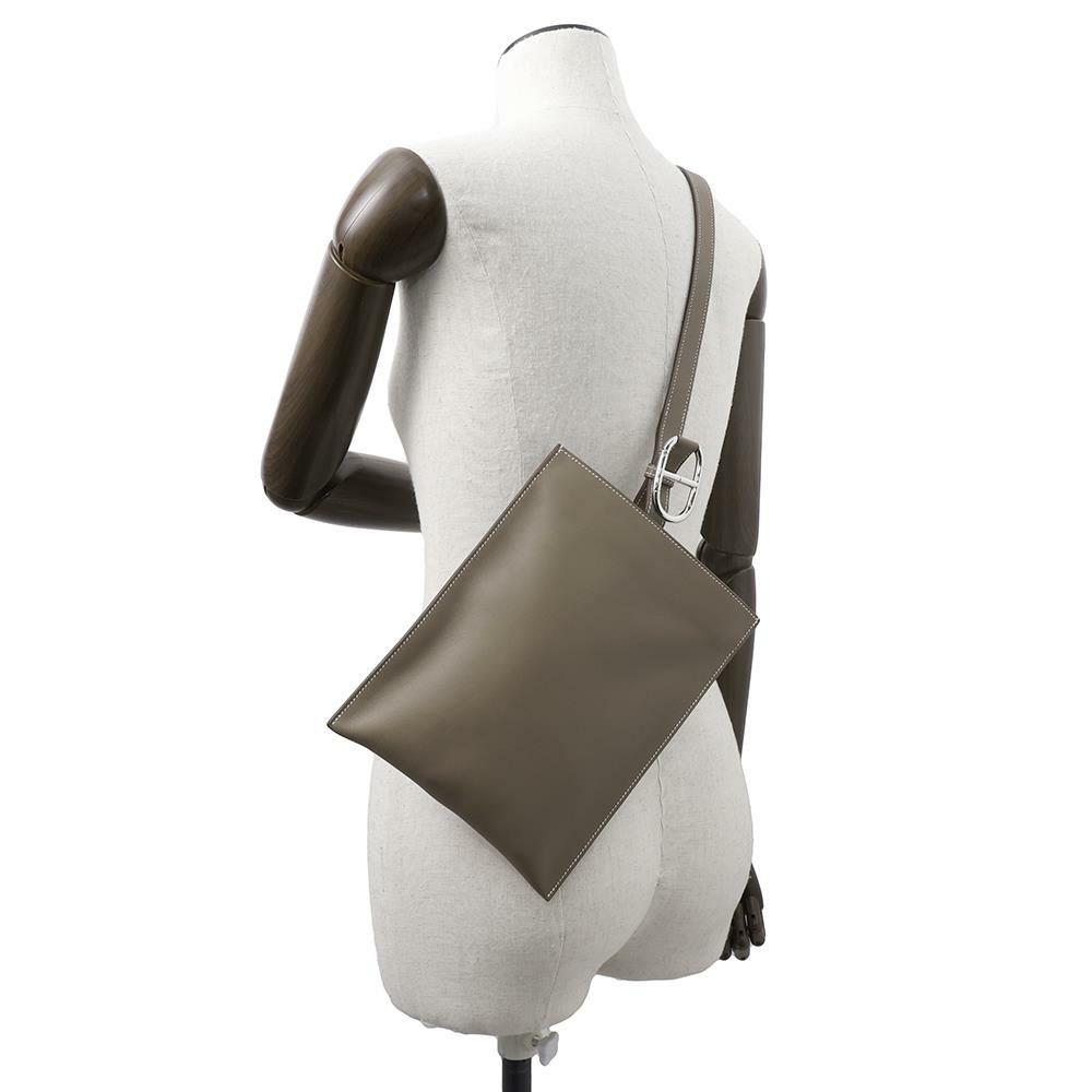 エルメス ボディバッグ ポルトフォイユ・ポッシャンプリュス エトゥープ/シルバー金具 スイフト U刻印