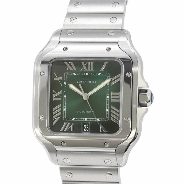 カルティエ サントス ドゥ カルティエ LM WSSA0062 Cartier 腕時計 グリーン文字盤