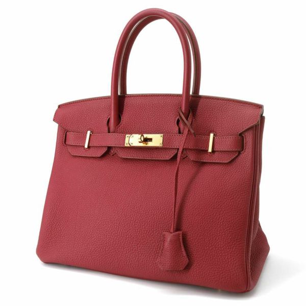 エルメス バーキン30 ルージュグレナ/ゴールド金具 トゴ T刻印 HERMES Birkin ハンドバッグ