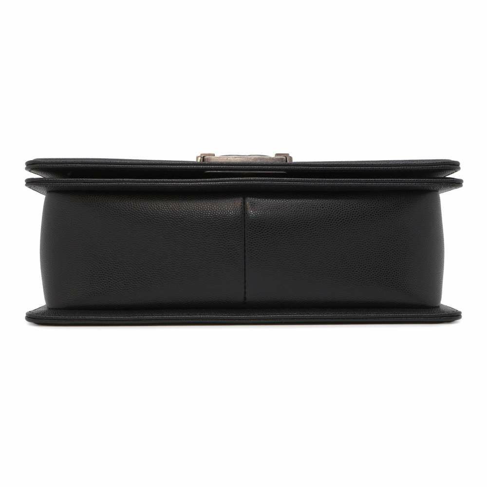 シャネル チェーンショルダーバッグ ボーイシャネル キャビアスキン A67086 ココマーク 黒