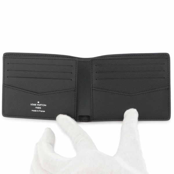 ルイヴィトン 二つ折り財布 タイガ ポルトフォイユ・スレンダー M30539 LOUIS VUITTON 黒 ブラック