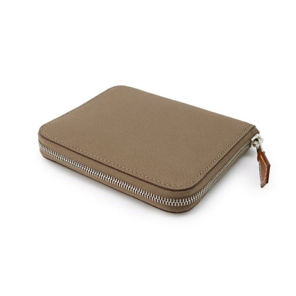 エルメス コインケース アザップコンパクト シルクイン エトゥープ/シルバー金具 エプソン W刻印