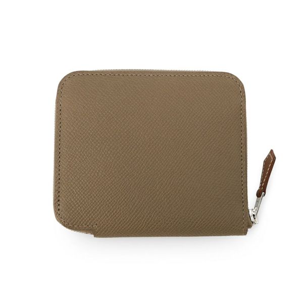 エルメス コインケース アザップコンパクト シルクイン エトゥープ/シルバー金具 エプソン W刻印