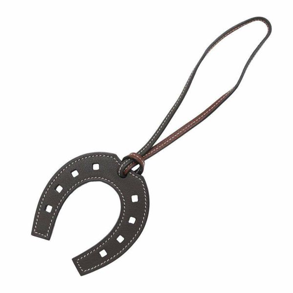 エルメス チャーム パドック シュバル エベンヌ/ルージュアッシュ スイフト HERMES 馬蹄モチーフ ホースシュー