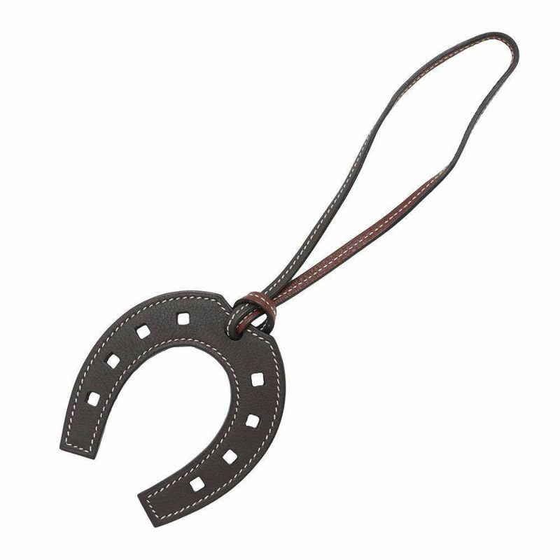 エルメス チャーム パドック シュバル エベンヌ/ルージュアッシュ スイフト HERMES 馬蹄モチーフ ホースシュー