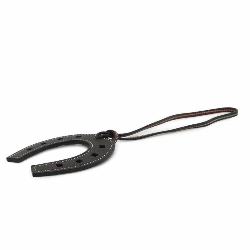 エルメス チャーム パドック シュバル エベンヌ/ルージュアッシュ スイフト HERMES 馬蹄モチーフ ホースシュー