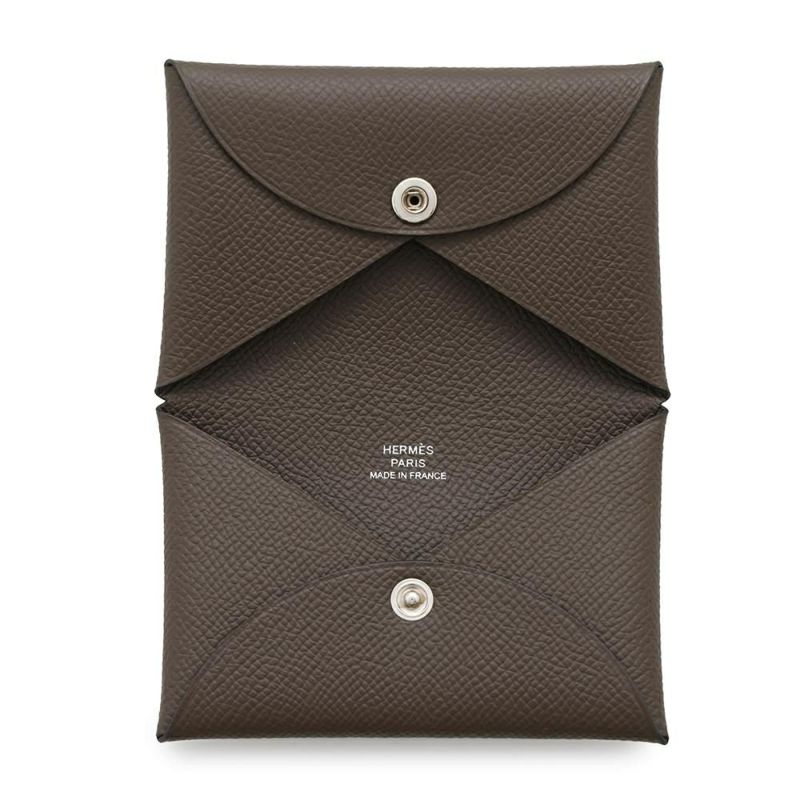 エルメス カードケース カルヴィ エコルセ/シルバー金具 エプソン B刻印 HERMES 財布