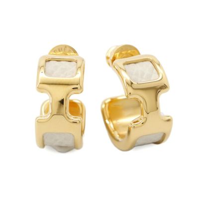 エルメス ピアス オランプPM クレ/ゴールド金具 メタル/エプソン