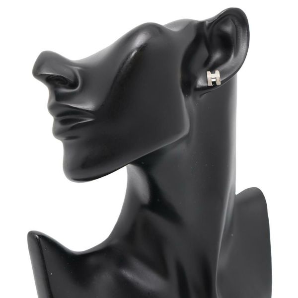 エルメス ピアス ミニ・ポップアッシュ マロングラッセ/シルバー金具 Hモチーフ HERMES Pop H ポップH