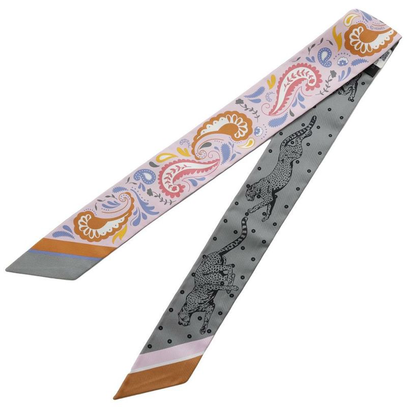 エルメス スカーフ ツイリー チーター・バンダナ Guepards Bandana HERMES シルク リボン 2024秋冬
