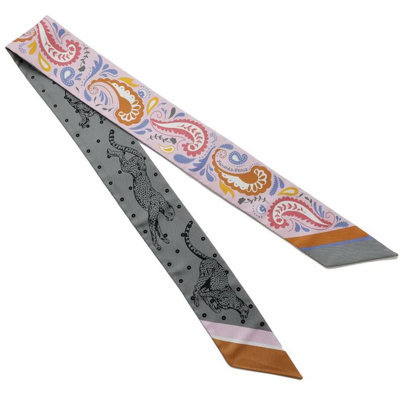 エルメス スカーフ ツイリー チーター・バンダナ Guepards Bandana HERMES シルク リボン 2024秋冬