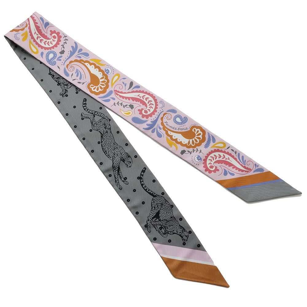 エルメス スカーフ ツイリー チーター・バンダナ Guepards Bandana HERMES シルク リボン 2024秋冬