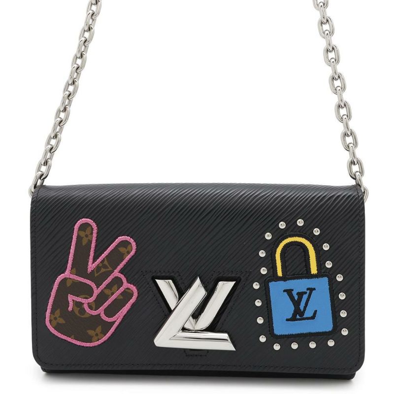 ルイヴィトン チェーンウォレット エピ ポルトフォイユ・ツイスト チェーン M63320 黒 ブラック 財布