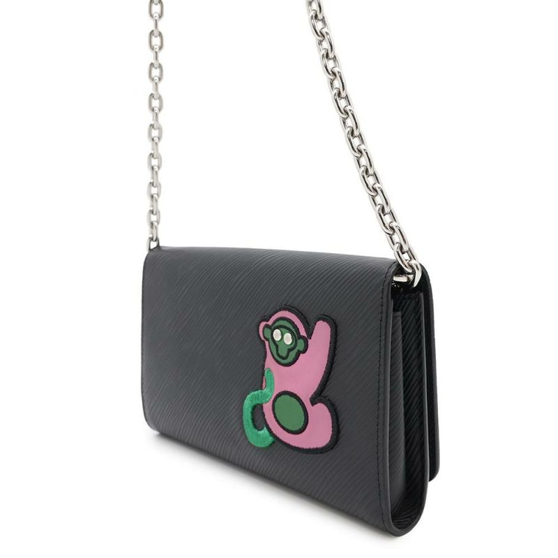 ルイヴィトン チェーンウォレット エピ ポルトフォイユ・ツイスト チェーン M63320 黒 ブラック 財布