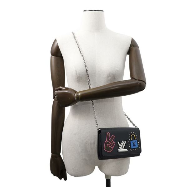 ルイヴィトン チェーンウォレット エピ ポルトフォイユ・ツイスト チェーン M63320 黒 ブラック 財布