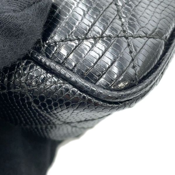 シャネル チェーンショルダーバッグ マトラッセ ココマーク タッセル リザード CHANEL 黒