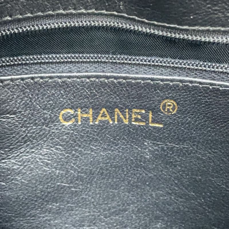 シャネル チェーンショルダーバッグ マトラッセ ココマーク タッセル リザード CHANEL 黒