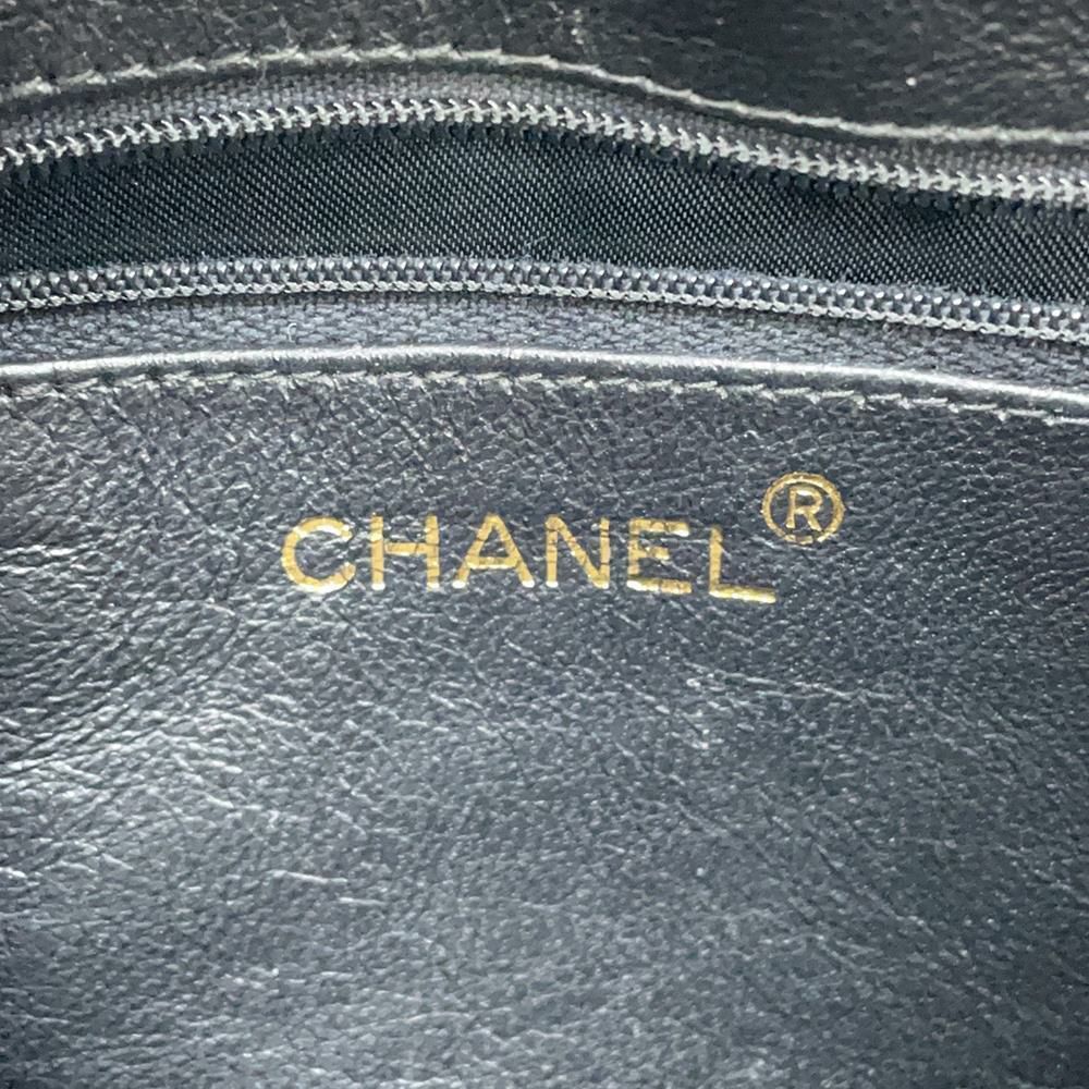 シャネル チェーンショルダーバッグ マトラッセ ココマーク タッセル リザード CHANEL 黒