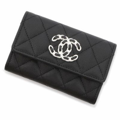 シャネル カードケース ココマーク キャビアスキン CHANEL 名刺入れ 黒