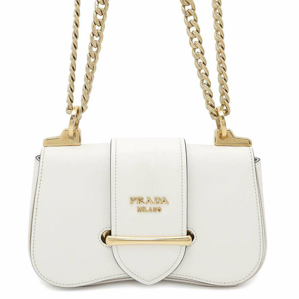 プラダ チェーンショルダーバッグ シドニー レザー 1BD219 PRADA 白