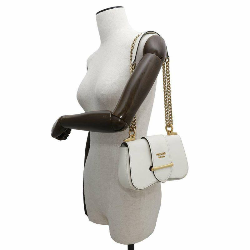 プラダ チェーンショルダーバッグ シドニー レザー 1BD219 PRADA 白