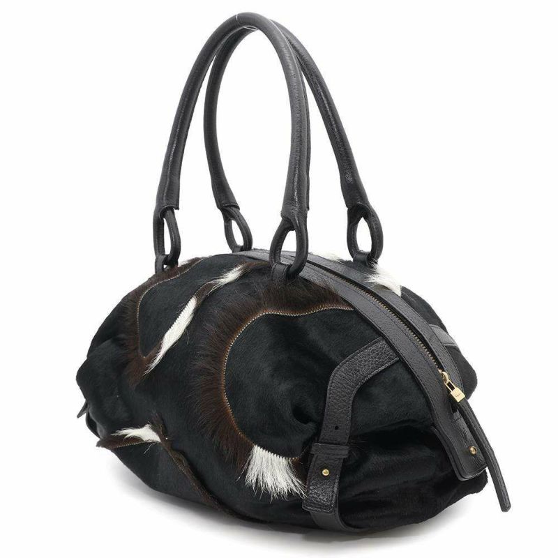 サルヴァトーレ・フェラガモ ハンドバッグ ハラコ レザー 215867 Ferragamo 黒