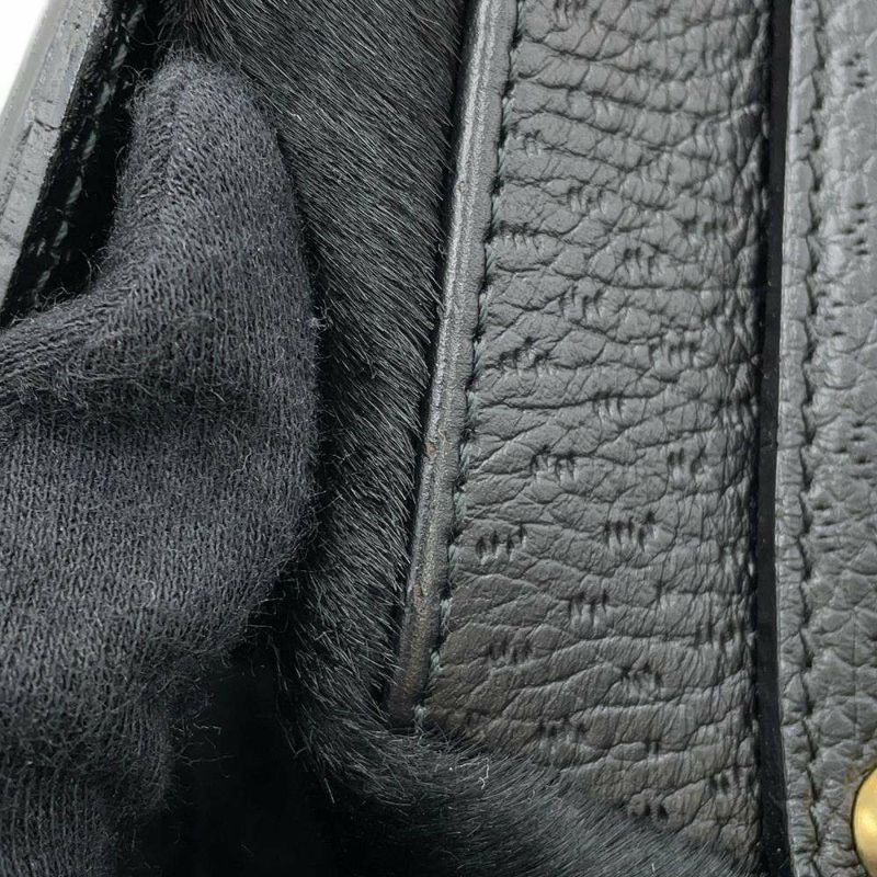 サルヴァトーレ・フェラガモ ハンドバッグ ハラコ レザー 215867 Ferragamo 黒