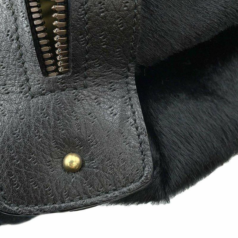 サルヴァトーレ・フェラガモ ハンドバッグ ハラコ レザー 215867 Ferragamo 黒