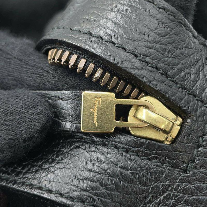 サルヴァトーレ・フェラガモ ハンドバッグ ハラコ レザー 215867 Ferragamo 黒