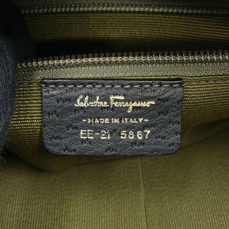 サルヴァトーレ・フェラガモ ハンドバッグ ハラコ レザー 215867 Ferragamo 黒