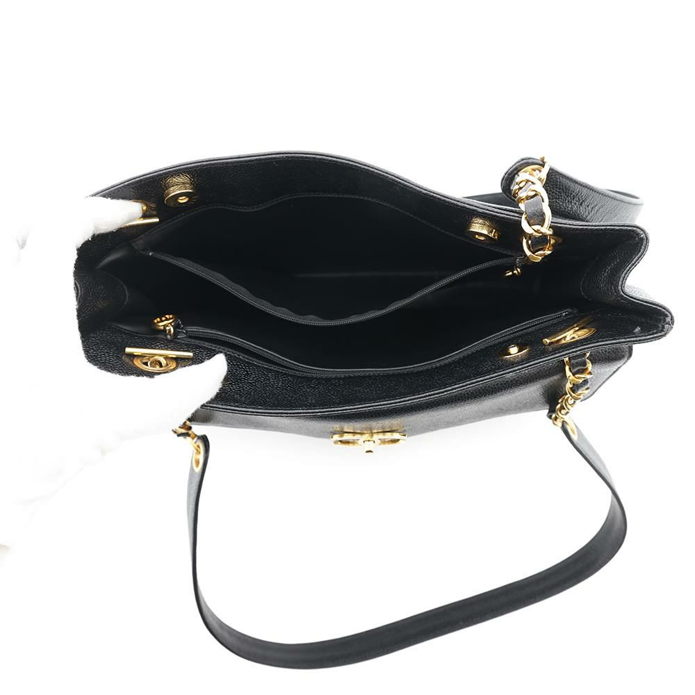 シャネル チェーントートバッグ デカココ キャビアスキン A03682 CHANEL 黒
