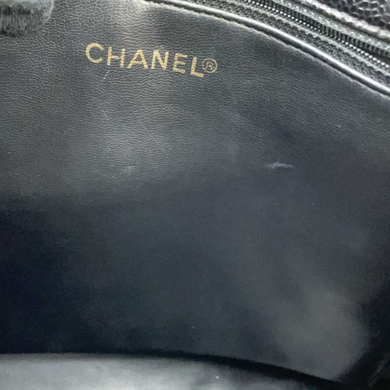 シャネル チェーントートバッグ デカココ キャビアスキン A03682 CHANEL 黒